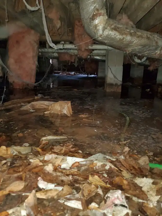 Crawl space flood assessment for Commercial Water Damage Restoration in Magna